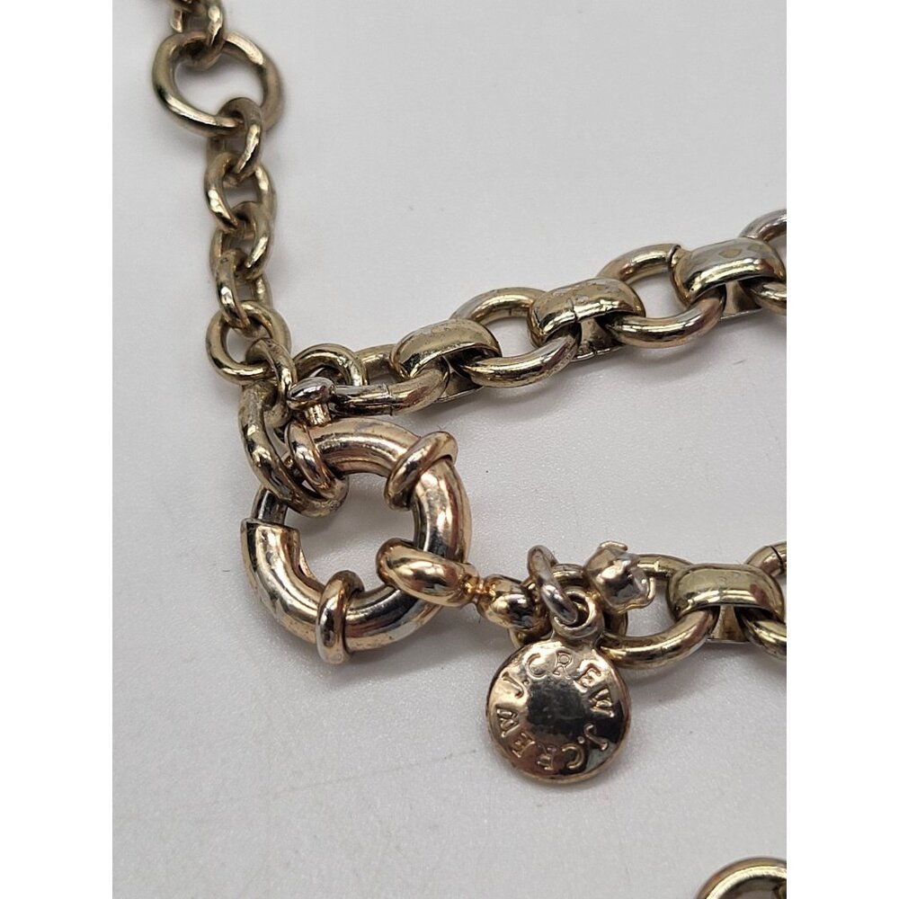 J. Crew Gold Tone Black Clear Rhinestones Statement Bib Necklace Prom Wedding - Picture 5 of 7